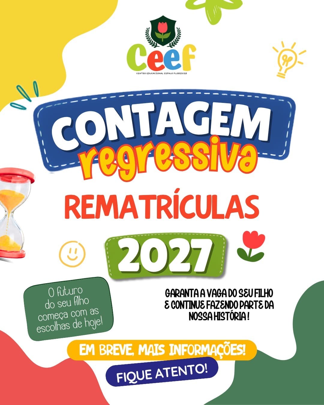 Contagem regressiva para as rematrículas 2027 do CEEF